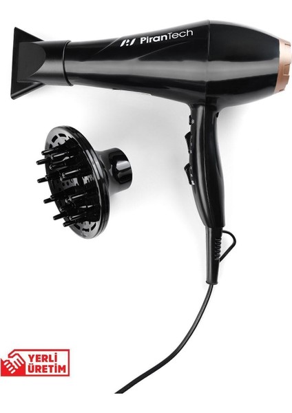 Hız ve Isı Ayarlı Profesyonel Saç Kurutma Makinesi, Şık Siyah Tasarım