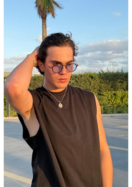 Sidney Erkek Güneş Gözlüğü Leopar-Mavi