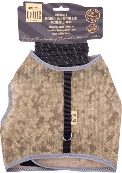Havalı Dokuma Kedi Göğüs & Gezdirme Takımı Kamuflaj 1*25-35 cm fiyatları