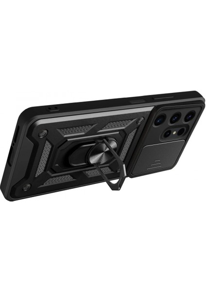 Samsung Galaxy S24 Ultra Kılıf Pars Lens Yüzüklü Silikon - Lacivert modelleri