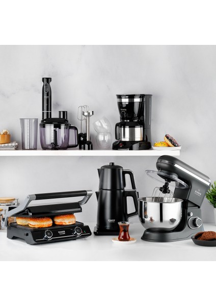 Paslanmaz Çay Makinesi, Siyah, Hızlı ve Kolay Çay Demleme Keyfi fiyatları