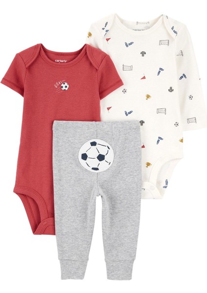 Erkek Bebek Kırmızı 3lü Set