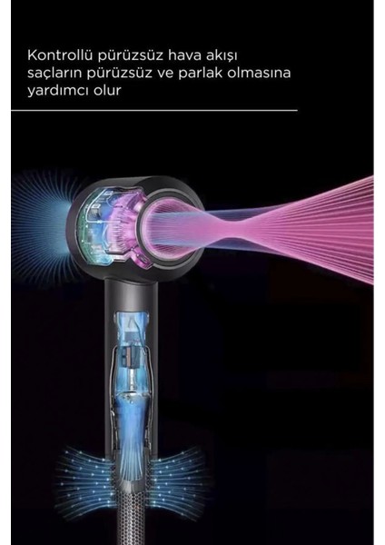 Renkli 3 Kademe Zarif Tasarımlı Akıllı Sıcak-Soğuk Modlu Yedek Başlıklı Saç Kurutma fırsatları