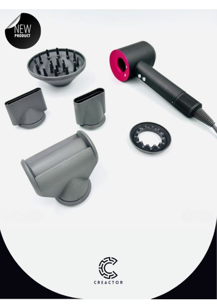 5 Fonksiyonlu Güçlü Saç Kurutma ve Fön Makinesi, Siyah Renk