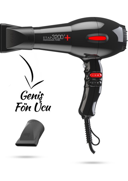 Yüksek Güçlü Profesyonel Saç Fön Makinesi, Turbo 2400W, Siyah fırsatları