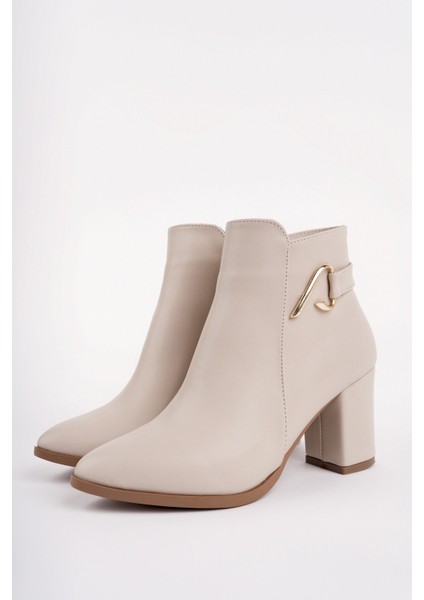 Fortis Sivri Burun Toka Detaylı Fermuarlı Kalın Topuklu Kadın Bot fiyatları