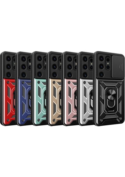 Samsung Galaxy S24 Ultra Kılıf Pars Lens Yüzüklü Silikon - Kırmızı fiyatları