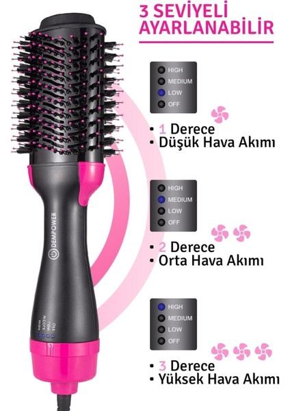 Siyah Profesyonel Saç Kurutma ve Düzleştirme Makinesi, Taraklı Fön ve Şekillendirme modelleri