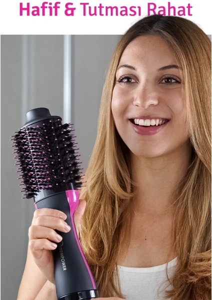 Siyah Profesyonel Saç Kurutma ve Düzleştirme Makinesi, Taraklı Fön ve Şekillendirme