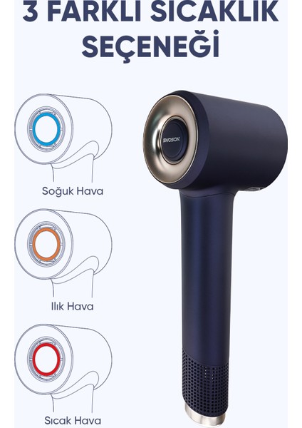1800W Negatif Iyon Saç Kurutma Makinesi, Şık Lacivert, Başlık ile Birlikte fiyatları