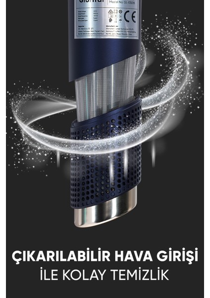 1800W Negatif Iyon Saç Kurutma Makinesi, Şık Lacivert, Başlık ile Birlikte indirimleri