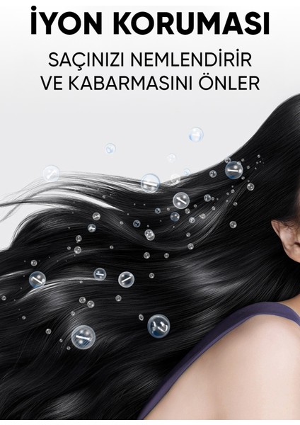 1800W Negatif Iyon Saç Kurutma Makinesi, Şık Lacivert, Başlık ile Birlikte