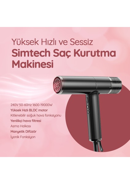 Haki Renkli Yüksek Performanslı Bldc Fön Makinesi, Şık ve Kullanışlı Tasarım.