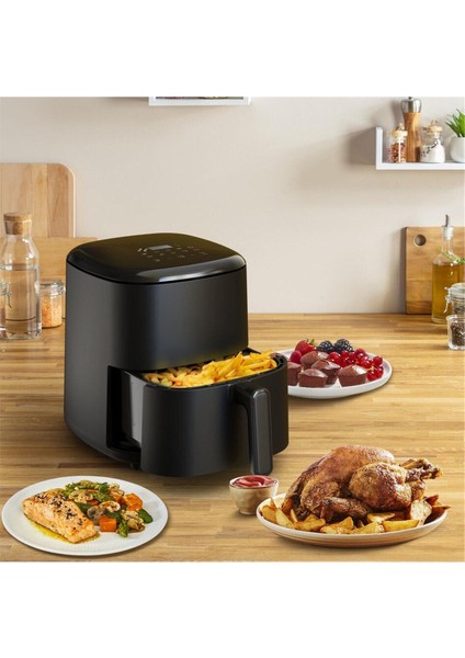 10 Programlı Az Yağlı Fritöz, 5 Litre, Siyah, Sağlıklı ve Pratik Kullanım indirimleri