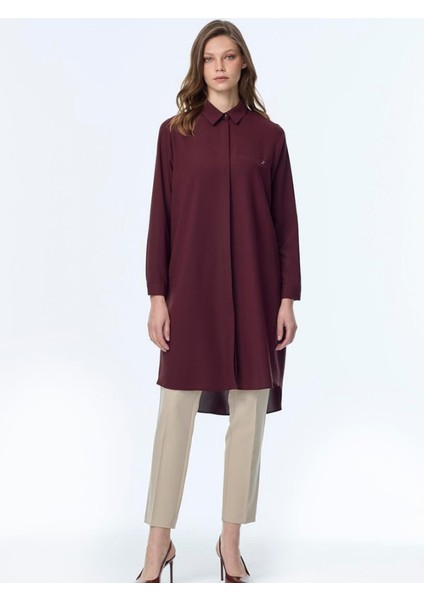 Gizli Düğme Detaylı Tunik T-0767