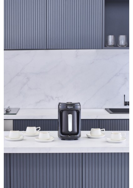 Şık Siyah Türk Kahve Makinesi, Hediye Seti ile Kaliteli Kahve Keyfi