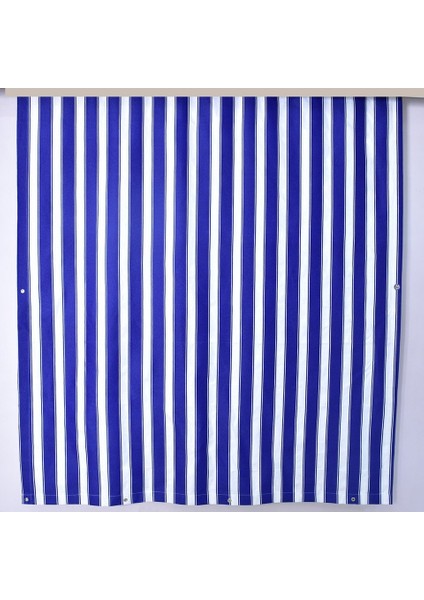 Balkon Perdesi Kuş Gözü Ölçü Seçenekli Mavi Beyaz Çizgili modelleri