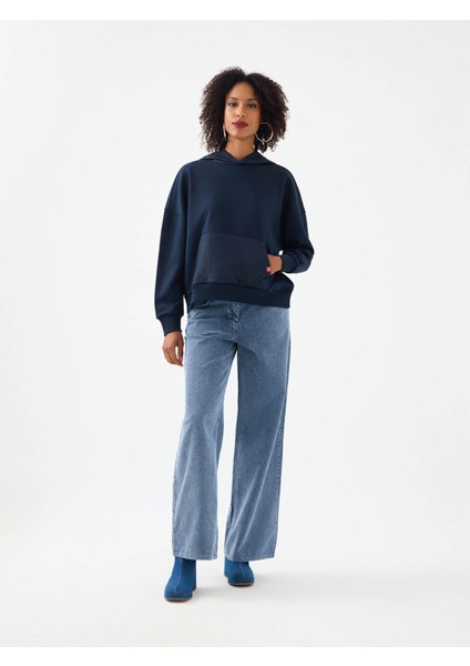 Oversize Lacivert Kadın Sweatshirt LF2040925 fiyatları