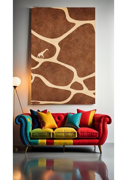 Çocuk Odası Kreş Zürafa Postu Ev Duvar Salon Güzellik Salonu Ofis Dükkan Dekarasyon Kanvas Tablo