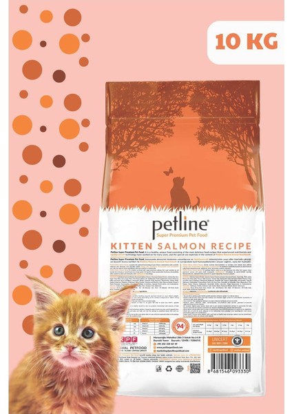 Pet Line Yavru Somonlu Kedi Maması 2-12AY 10KG fiyatları