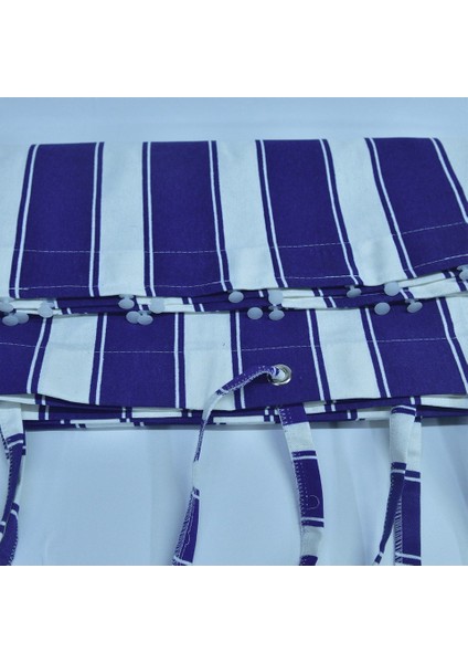 Balkon Perdesi Kuş Gözü Ölçü Seçenekli Mavi Beyaz Çizgili fiyatları