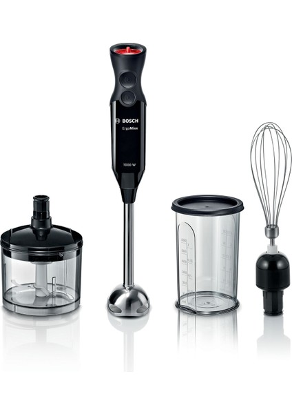 Ergomixx 1000W El Blender Seti, Şık Siyah Tasarım, Güçlü Performans, Kolay Kullanım