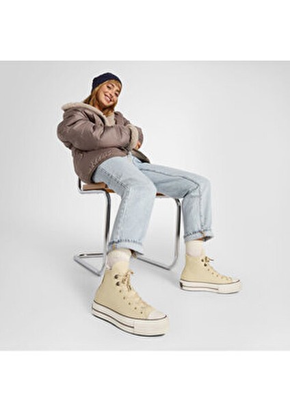 Chuck Taylor All Star LIFT Kadın Spor Ayakkabı Suya Dayanıklı Deri Konforlu Tasarım