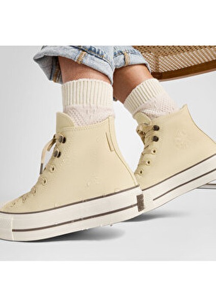 Chuck Taylor All Star LIFT Kadın Spor Ayakkabı Suya Dayanıklı Deri Konforlu Tasarım