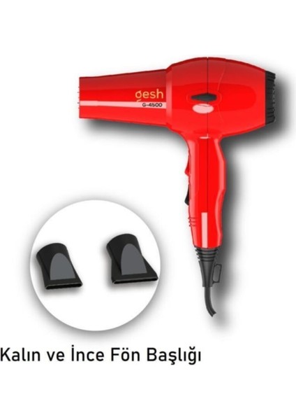 G-4500 Profesyonel 2500W Kuaför Fön Makinesi, Kırmızı Renk fiyatları
