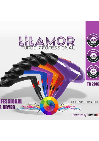 2500 W Profesyonel Turbo Saç Kurutma Makinesi, Pembe Renk