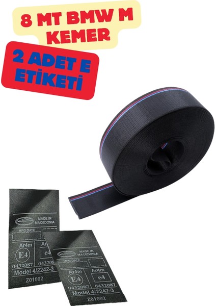 Bmw M Model Emniyet Kemeri 8mt. (Etiket Hediyeli)