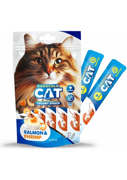 Wizard Eurogold Cat Sıvı Kedi Ödülü Somon - Karides 5X15GR