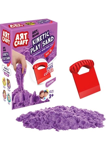 Bfs 03689 Aksesuarlı Mor Kinetik Oyun Kumu 500 gr -Dede