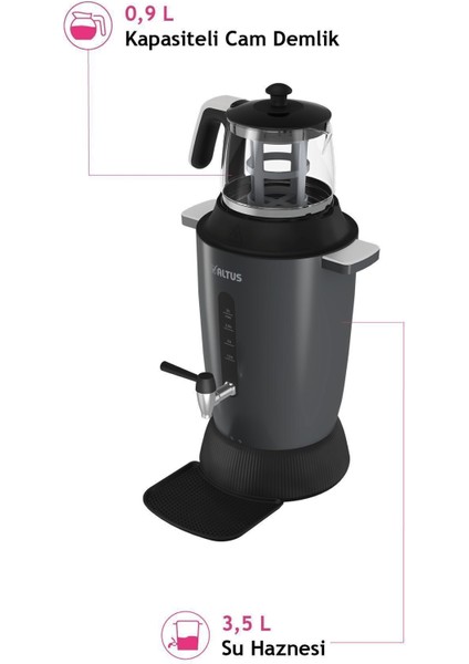 Gri Renkli Elektrikli Semaver Çay Makinesi, Pratik ve Şık Tasarım fiyatları