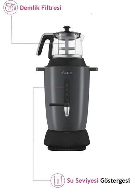 Gri Renkli Elektrikli Semaver Çay Makinesi, Pratik ve Şık Tasarım modelleri