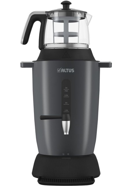 Gri Renkli Elektrikli Semaver Çay Makinesi, Pratik ve Şık Tasarım