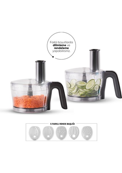 Yüksek Performanslı Çok Aparatlı Mutfak Robotu Blender Seti, 2000W, 4 Kanat Bıçak fırsatları