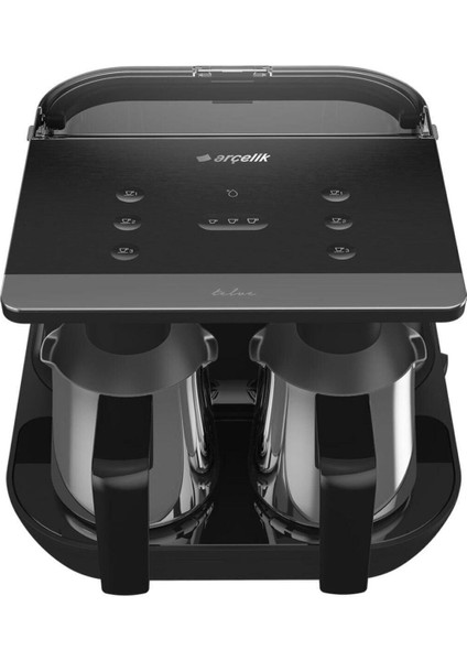 Siyah Çelik Iki Kişilik Türk Kahve Makinesi, Modern ve Şık Tasarım