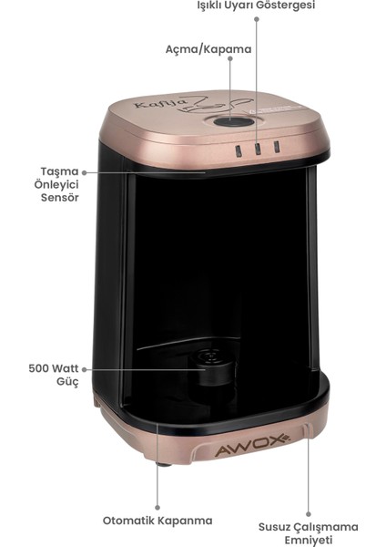 Şık Pembe Türk Kahvesi Makinesi, Pratik ve Zarif Tasarım modelleri