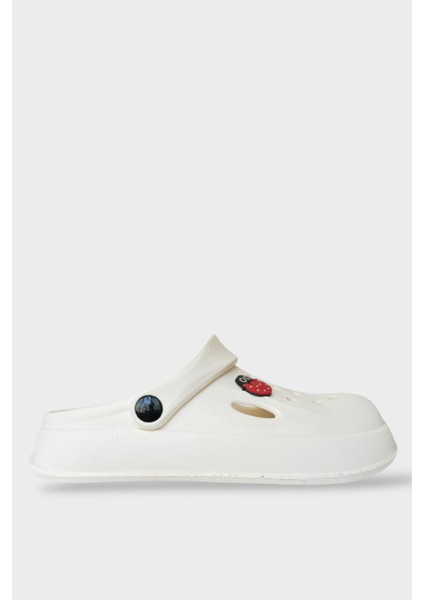 Kadın Comfort Uğur Böceği Tokalı Medikal Hemşire Sabo Terlik Krem