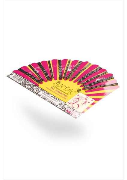 Siyah Topuzlu Yelpaze Tel Toka 12 Adet