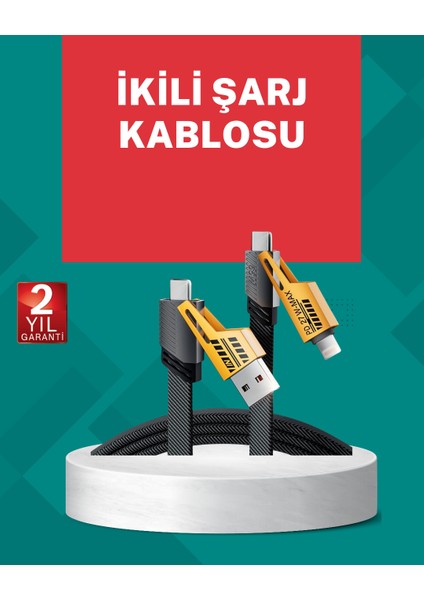 Akıllı Telefon Tablet Laptop Uyumlu 65W Güçlü Veri Kablosu
