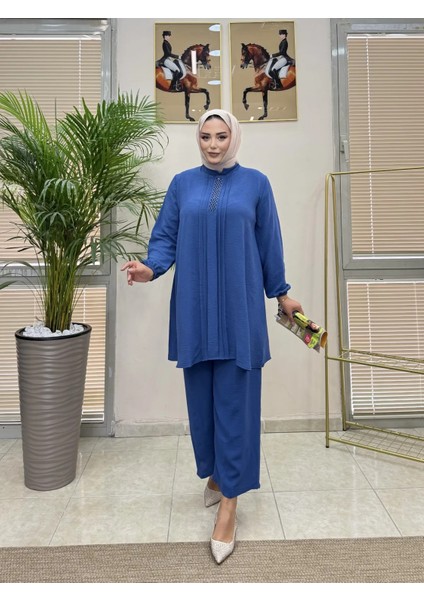 Taş Detaylı Mavi Renk Ikili Takım fiyatları
