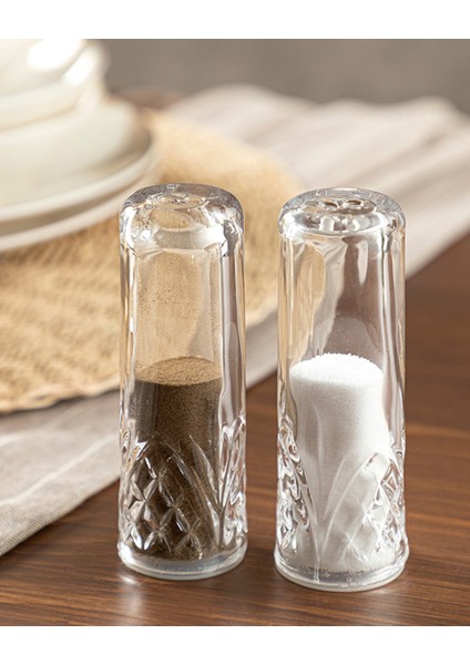 Turuncu Cam Tuz ve Biberlik, 11 Cm, Şık ve Kullanışlı Set