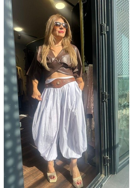 Heavşalvar Pantolon Beyaz