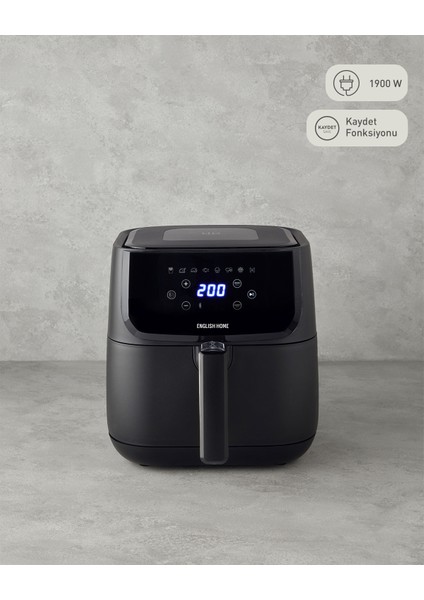Dijital Büyük Boy Siyah Elektrikli Air Fryer, Sağlıklı ve Pratik Pişirme Aracı