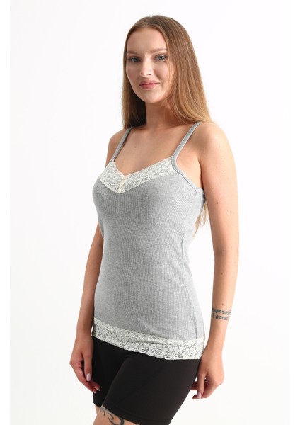 Kadın Askılı Bluz Gri indirimleri