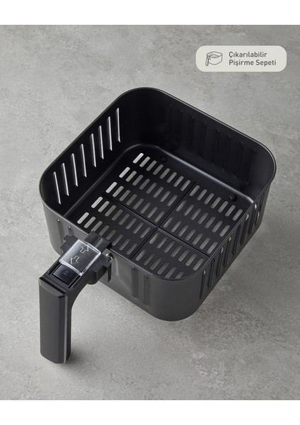 Dijital Büyük Boy Siyah Elektrikli Air Fryer, Sağlıklı ve Pratik Pişirme Aracı