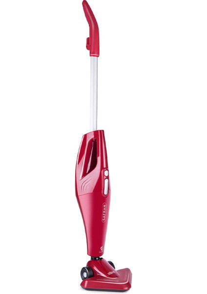 Kırmızı ve Gümüş Renkli Elektrikli Süpürge Seti, Şık ve Dayanıklı Tasarım.