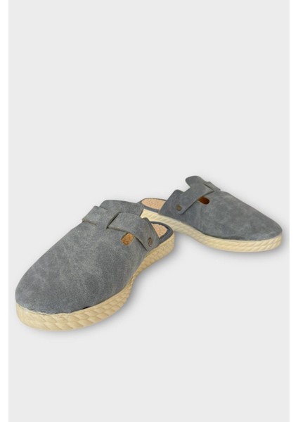 Kemerli Tokalı Nubuk Kadın Ev Terliği Gri fırsatları